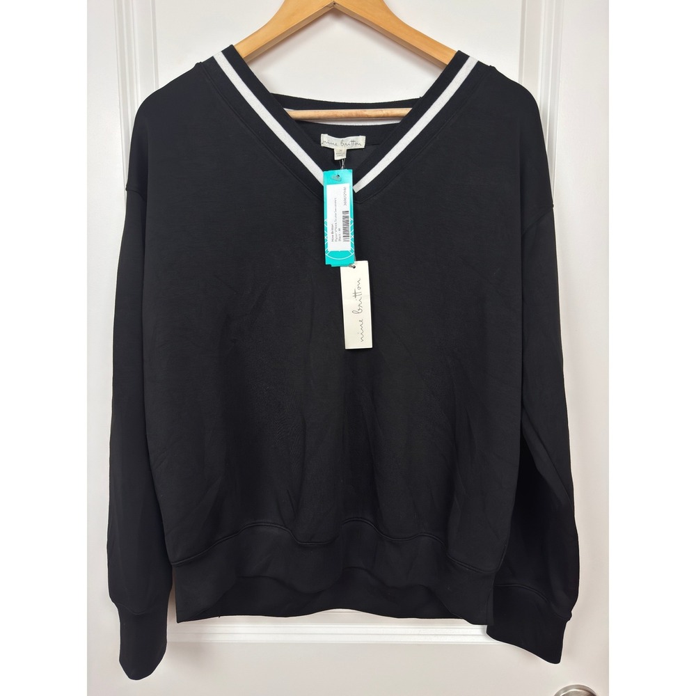 Nine Britton Pyper Vneck Scuba Sweatshirt Black Medium Stitch Fix‎